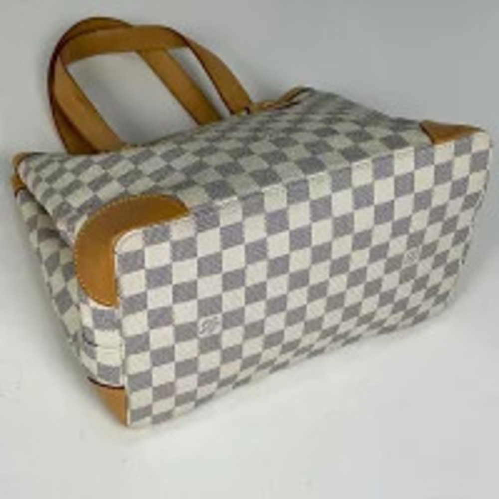 Louis Vuitton Bag White Azur Tote Damier Hampstead Shoulder Handbag - Picture 1 of 7